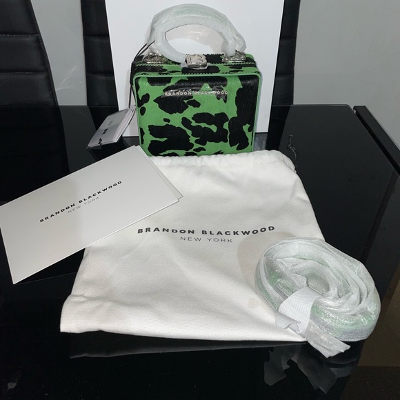 Brandon Blackwood Mini Kendrick Trunk- Black & Green Cowprint Ponyhair - Picture 9 of 9